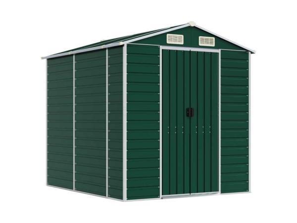Veiling - VidaXL metalen tuinschuur groen 215x191x198cm, Tuin en Terras, Tuinhuizen