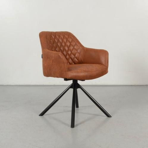 Vergaderstoel Borås, cognac ecoleder, 4-poot onderstel, Huis en Inrichting, Stoelen, Gebruikt, Ophalen of Verzenden