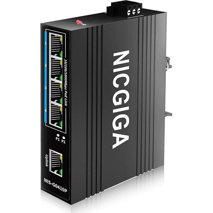 Nicgiga - 5 poorten 4x10/100/1000Mbps / up 1x1000MbpsRJ45), Doe-het-zelf en Bouw, Elektriciteit en Kabels, Verzenden