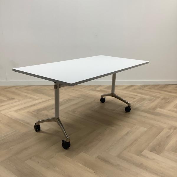 verrijdbare klaptafel, 160x80 vm, grijs - metaalkleur, Huis en Inrichting, Tafelonderdelen, Gebruikt