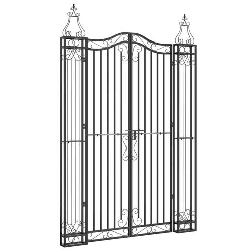 Zwarte Poort Smeedijzer 121cm | Tuin & Oprit | -40% Korting, Tuin en Terras, Tuinhekken en Hekwerk, Met poort, Nieuw, IJzer, Tuinhek