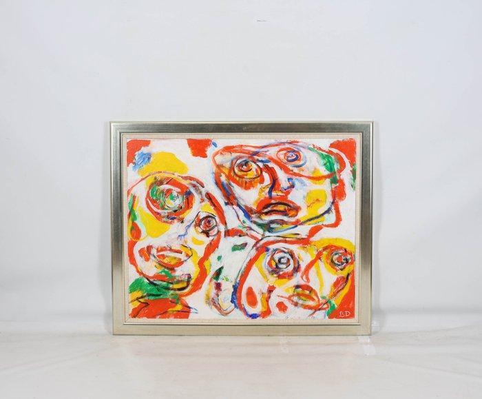 Broer Dobbelsteen (1936-2019) - Faces, Antiek en Kunst, Kunst | Schilderijen | Modern