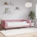 vidaXL Slaapbank met matras 100x200 cm fluweel roze, Huis en Inrichting, Slaapkamer | Bedden, Verzenden, Nieuw