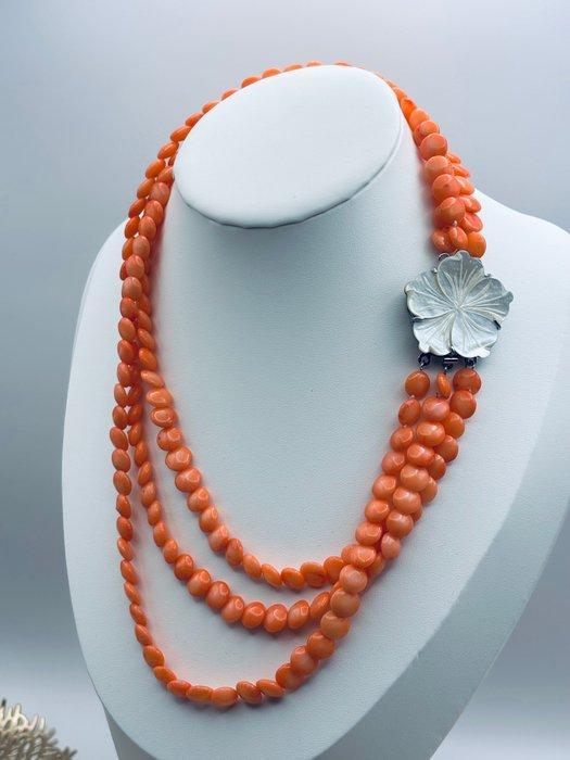 roze koraal - Halsketting, Verzamelen, Mineralen en Fossielen