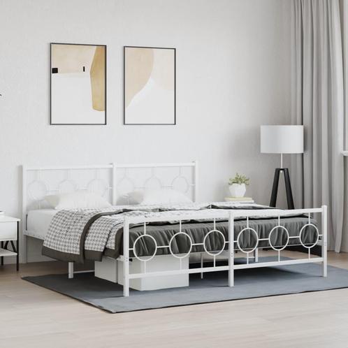 vidaXL Bedframe met hoofd- en voeteneinde metaal wit 180x200, Huis en Inrichting, Slaapkamer | Bedden, Nieuw, Verzenden