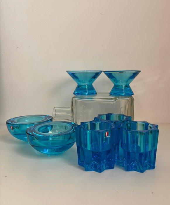 Iittala - Kaarsenhouder - Glas - Zeven kandelaren, Antiek en Kunst, Kunst | Designobjecten