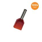 Dubbele Adereindhuls Geïsoleerd 10mm² Rood 100 stuks, Auto-onderdelen, Ophalen of Verzenden, Nieuw