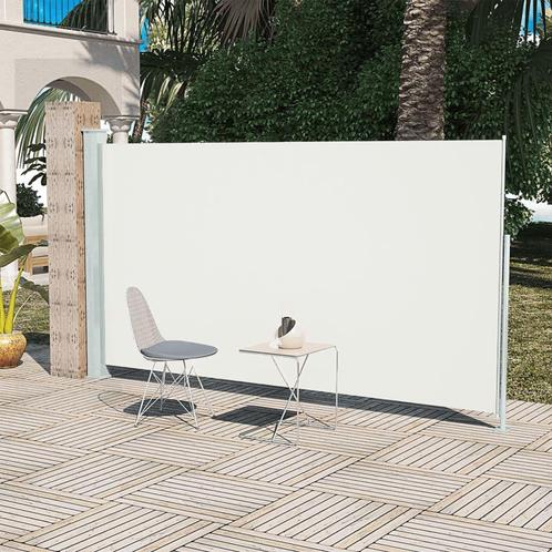 vidaXL Tuinscherm uittrekbaar 160x300 cm crèmekleurig, Jardin & Terrasse, Parasols, Envoi