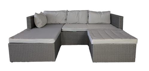 Loungeset loveseat grijs 4 persoons, Tuin en Terras, Tuinsets en Loungesets, Bank, Nieuw, Loungeset, Ophalen of Verzenden
