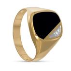 Ring - 18 karaat Geel goud, Witgoud -  1.71ct. tw. Onyx -