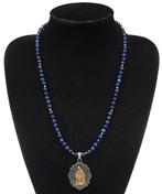 Lapis lazuli - Vierge Marie : Medaille Miraculeuse,, Antiek en Kunst