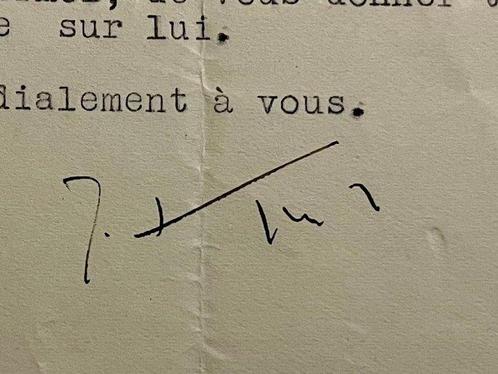 Joseph Kessel - Lettre dactylographiée signée à Christian, Verzamelen, Film en Tv