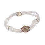 Collier Collier ras du cou à quatre rangs en or 18 carats, Handtassen en Accessoires, Nieuw