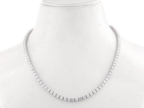 Ketting met hanger - 18 karaat Witgoud - 16.03ct. tw., Handtassen en Accessoires, Antieke sieraden
