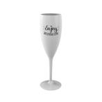 Champagne Glas Wit Enjoy Herbruikbaar 120ml, Hobby en Vrije tijd, Feestartikelen, Nieuw, Verzenden