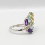 Zilver, 925 sterlingzilver diamant & meerdere edelstenen -