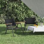 vidaXL Campingstoelen 2 st 54x43x59 cm oxford stof zwart, Tuin en Terras, Verzenden, Nieuw