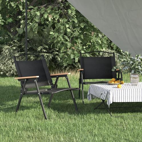 vidaXL Campingstoelen 2 st 54x43x59 cm oxford stof zwart, Tuin en Terras, Tuinstoelen, Nieuw, Verzenden