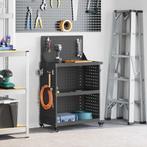 vidaXL Gereedschapswagen Zwart 65 x 35 x 111 cm Koudgewalst, Doe-het-zelf en Bouw, Gereedschapskisten, Verzenden, Nieuw