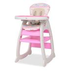 vidaXL Kinderstoel met blad 3-in-1 verstelbaar roze, Kinderen en Baby's, Verzenden, Nieuw