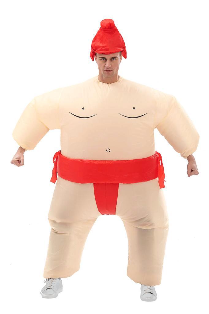 KIMU® Opblaas Kostuum Sumo Worstelaar Rood Opblaasbaar Pak S, Kleding | Heren, Carnavalskleding en Feestkleding, Nieuw, Ophalen of Verzenden