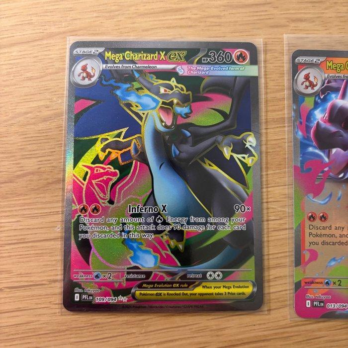 Pokémon - 2 Card - Mega Charizard X 109/094; 013/094 Full, Hobby en Vrije tijd, Verzamelkaartspellen | Pokémon