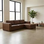 Leren hoekbank Fine - 3 zits arm links + longchair rechts -, Huis en Inrichting, Zetels | Zetels, Ophalen of Verzenden, Modern