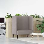 vidaXL Hoge Rug Bank Taupe 109x56x121 cm Stof, Verzenden, Nieuw