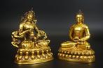 Two gilded bronze statues, Vajrasattva and Bhaisajyaguru -
