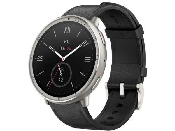 Veiling - Amazfit Active 2 Round NFC Zwart Leer 44mm, Handtassen en Accessoires, Smartwatches