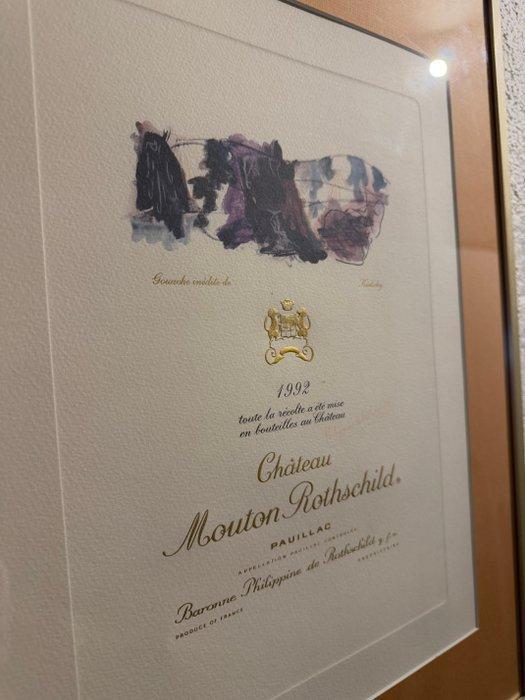 Per Kirkeby - Mouton Rothschild wine label from 1992, Antiquités & Art, Antiquités | Autres Antiquités