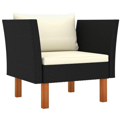vidaXL Tuinbank poly rattan en massief eucalyptushout, Tuin en Terras, Tuinsets en Loungesets, Nieuw, Verzenden