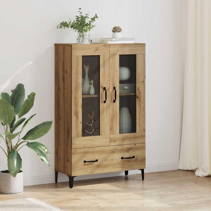 vidaXL Highboard met lade Artisan Eiken 70 x 31 x 115 cm, Huis en Inrichting, Kasten | Dressoirs, Nieuw, Verzenden