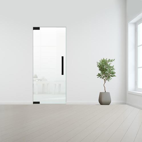 Glazen binnendeur zonder kozijn zwart beslag-Linksdraaiend-S, Doe-het-zelf en Bouw, Glas en Ramen, Nieuw, Verzenden