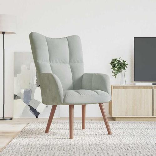 vidaXL Relaxstoel fluweel lichtgrijs, Huis en Inrichting, Fauteuils, Nieuw, Verzenden