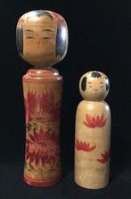 Set van 2 / Japanse vintage houten Kokeshi poppen