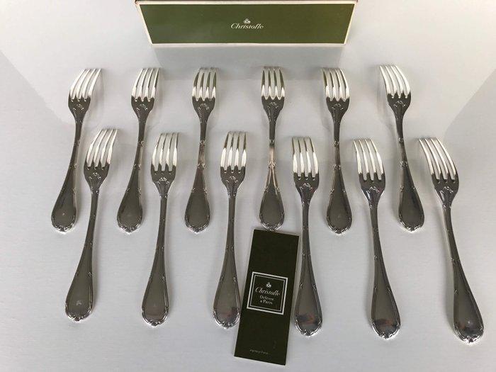 Christofle - Vork - Set van 12 dessertvorken model Rubans -, Antiek en Kunst, Antiek | Meubels | Tafels