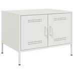 vidaXL Salontafel 68x50x50,5 cm staal wit, Huis en Inrichting, Tafels | Salontafels, Verzenden, Nieuw