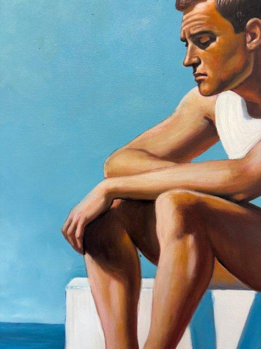 Enzo (XX) - Le baigneur penseur, Antiek en Kunst, Kunst | Schilderijen | Modern
