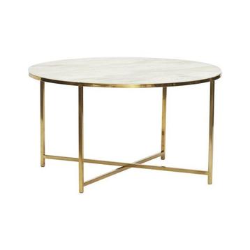Hübsch - Salontafel - POND Tafel - Messing/Wit - Glas,
