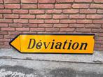 Emaille bord - Oude geglazuurde wegwijzer Déviation –