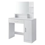 Moderne Make-up Tafel met Grote Spiegel en Opslag - Wit, Huis en Inrichting, Modern design, Nieuw, 150 tot 200 cm, Hout