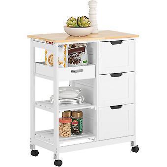 2dekans | SoBuy - Keukentrolley - 3 Grote Lades - 85 x 23 x, Huis en Inrichting, Keuken | Keukenbenodigdheden, Ophalen of Verzenden
