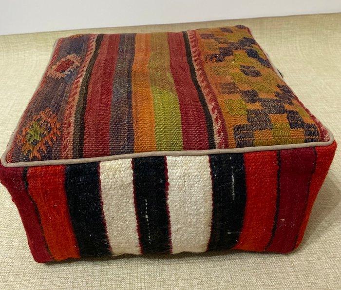 Kelim Poef - Kelim - 48 cm - 48 cm, Huis en Inrichting, Stoffering | Tapijten en Vloerkleden