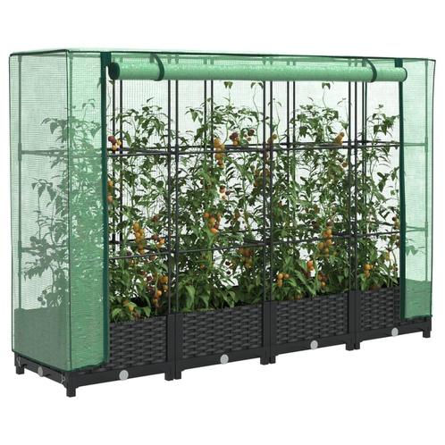 vidaXL Plantenbak verhoogd met kashoes 160x40x123 cm, Tuin en Terras, Bloempotten, Nieuw, Verzenden