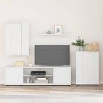 vidaXL Tv-meubelset Wandgemonteerd 4 pcs Wit Bewerkt hout, Verzenden