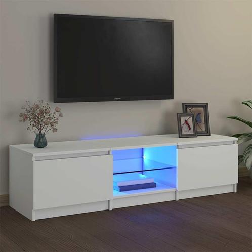 vidaXL Tv-meubel met LED-verlichting 140x40x35,5 cm wit, Huis en Inrichting, Kasten |Televisiemeubels, Nieuw, Verzenden