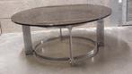Salontafel - Glas, Metaal - verchroomd metalen onderstel met, Antiek en Kunst