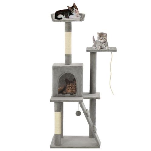 vidaXL Kattenkrabpaal met sisal krabpalen 120 cm grijs, Dieren en Toebehoren, Katten-accessoires, Nieuw, Verzenden