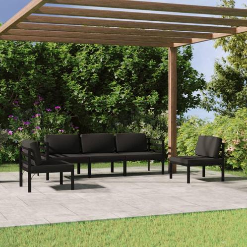 vidaXL 5-delige Loungeset met kussens aluminium, Tuin en Terras, Tuinsets en Loungesets, Loungeset, Nieuw, Verzenden